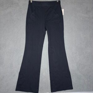 Anthropologie Flare Leggings Medium Black Stretch High Rise Pockets Pants